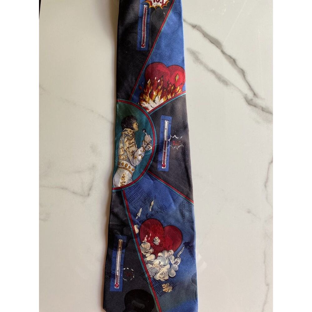 VTG ELVIS PRESLEY Tie 'Burning Love' Superba The Elvis Presley Collections